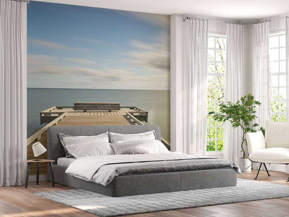 Lange houten steiger