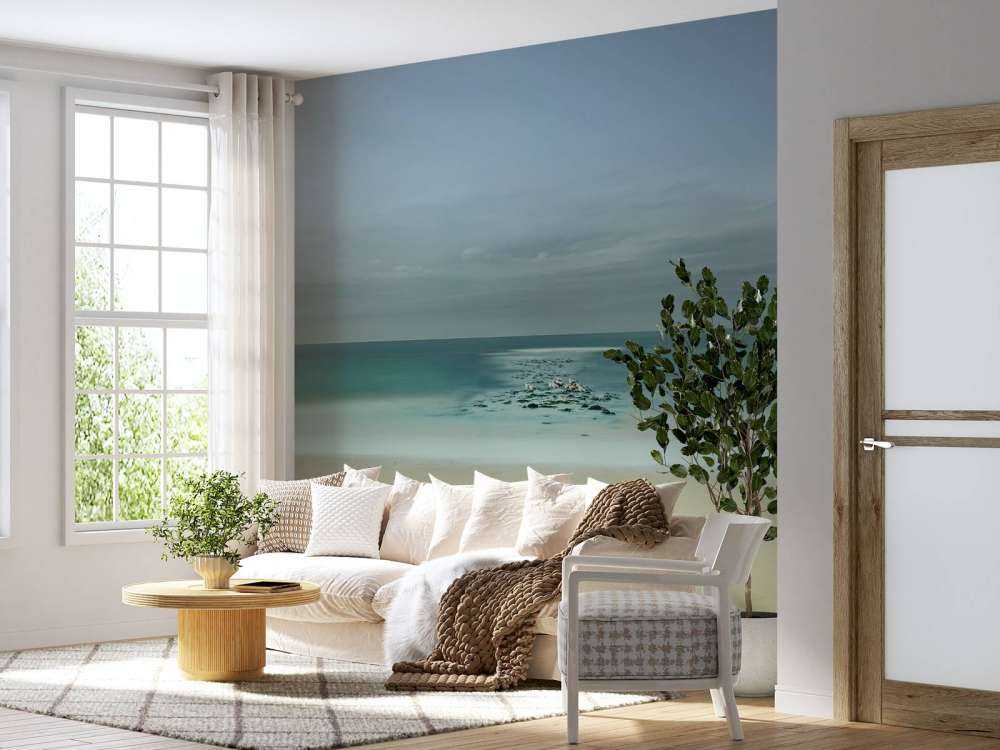 Rustige zee met meeuwen