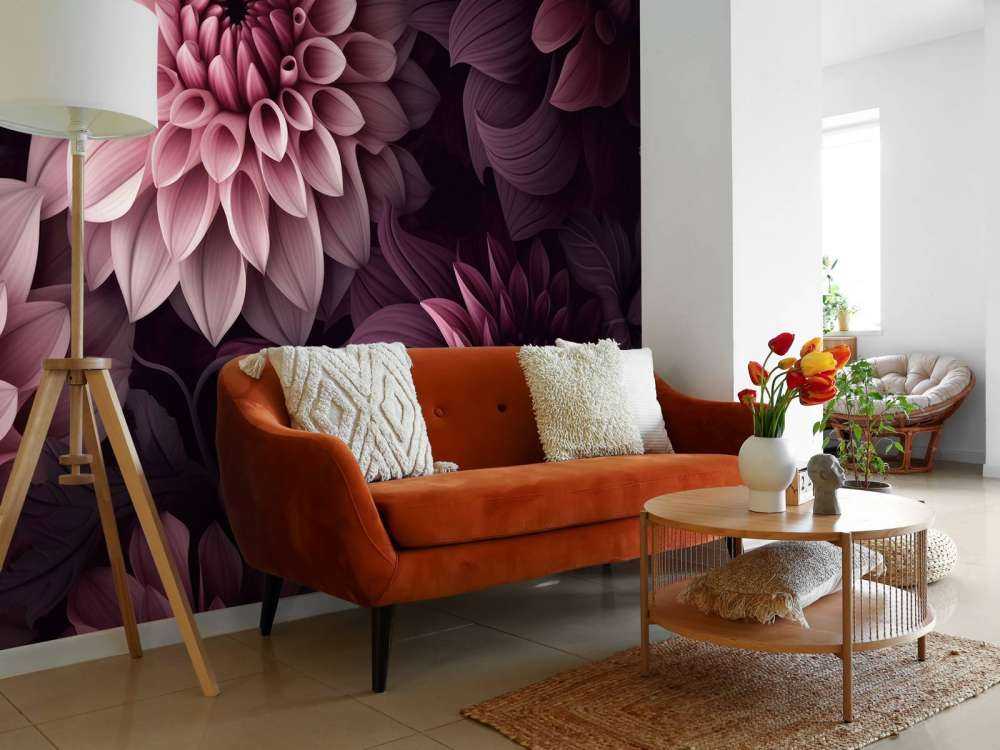 Opulent moody dahlia flowers moody pink