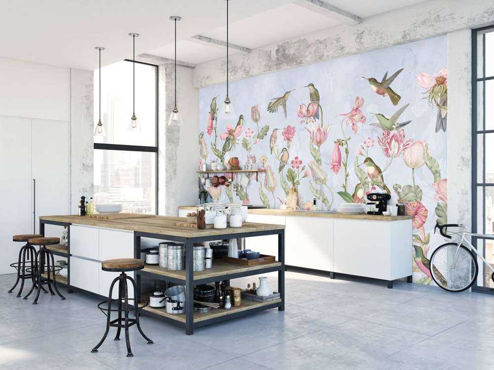 Spring Hummingbird Symphony - Pastel Blue Serenade
