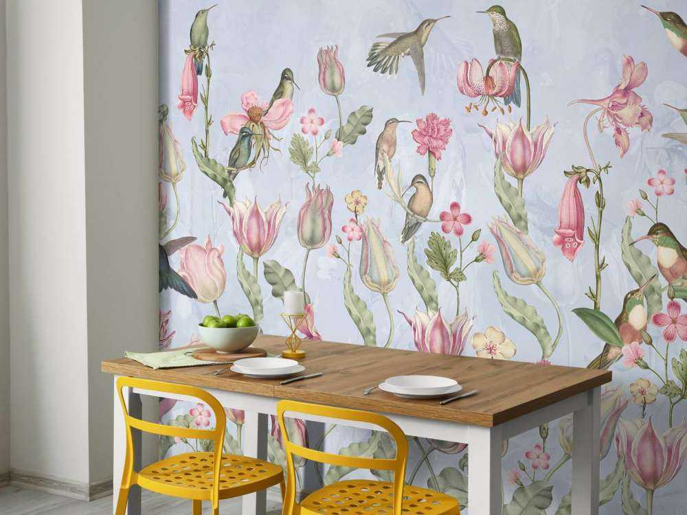 Spring Hummingbird Symphony - Pastel Blue Serenade