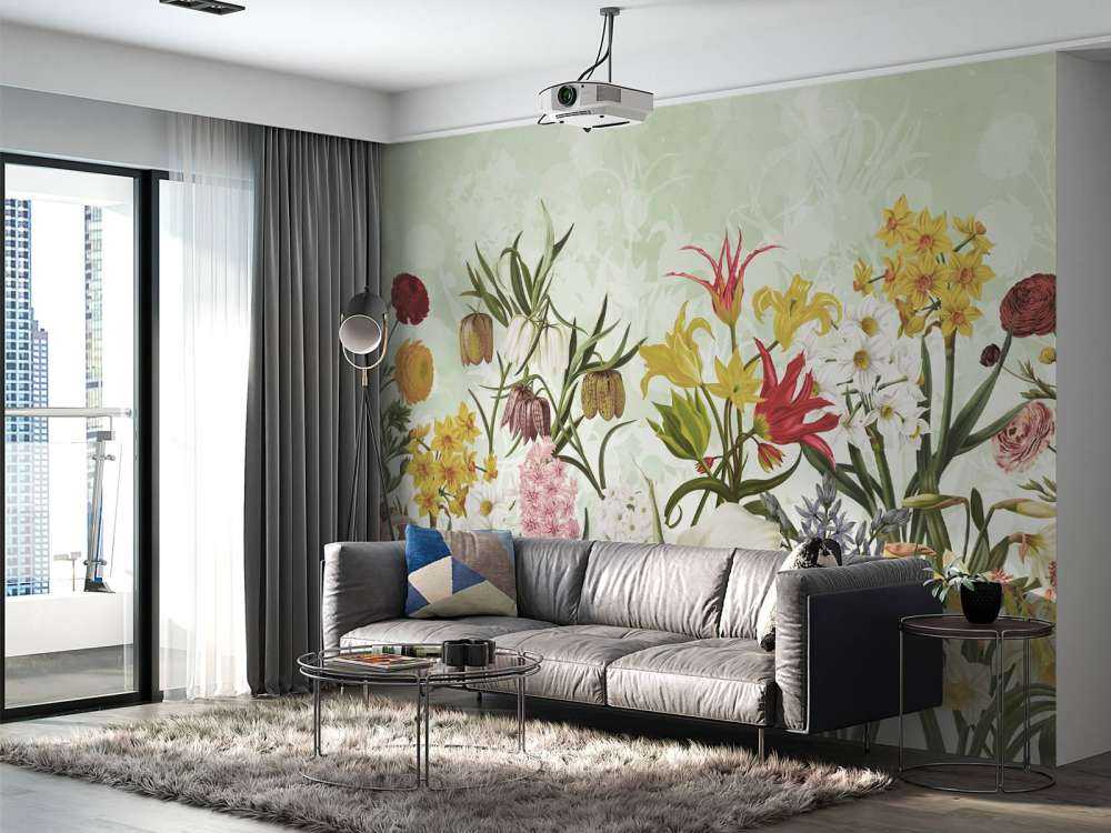 Spring Flowers - Fresh Mint Green