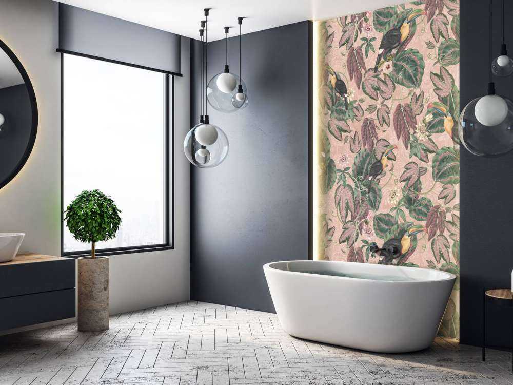 Tropische Jungle vogels & Toekans - roze