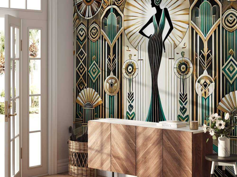 Vintage Elegance Scene in Art Deco