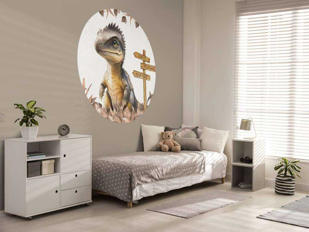 Baby spinosaurus in de jungle taupe