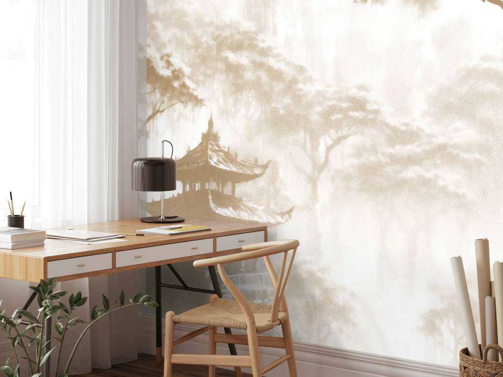 Nevelig Oosters Paviljoen, taupe