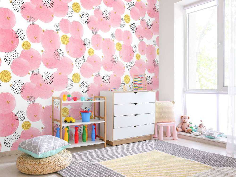 Roze en gouden cirkels