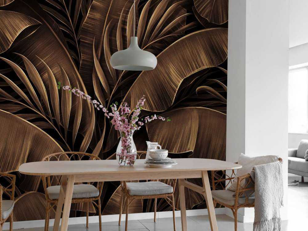 Bronzen bananenbladeren