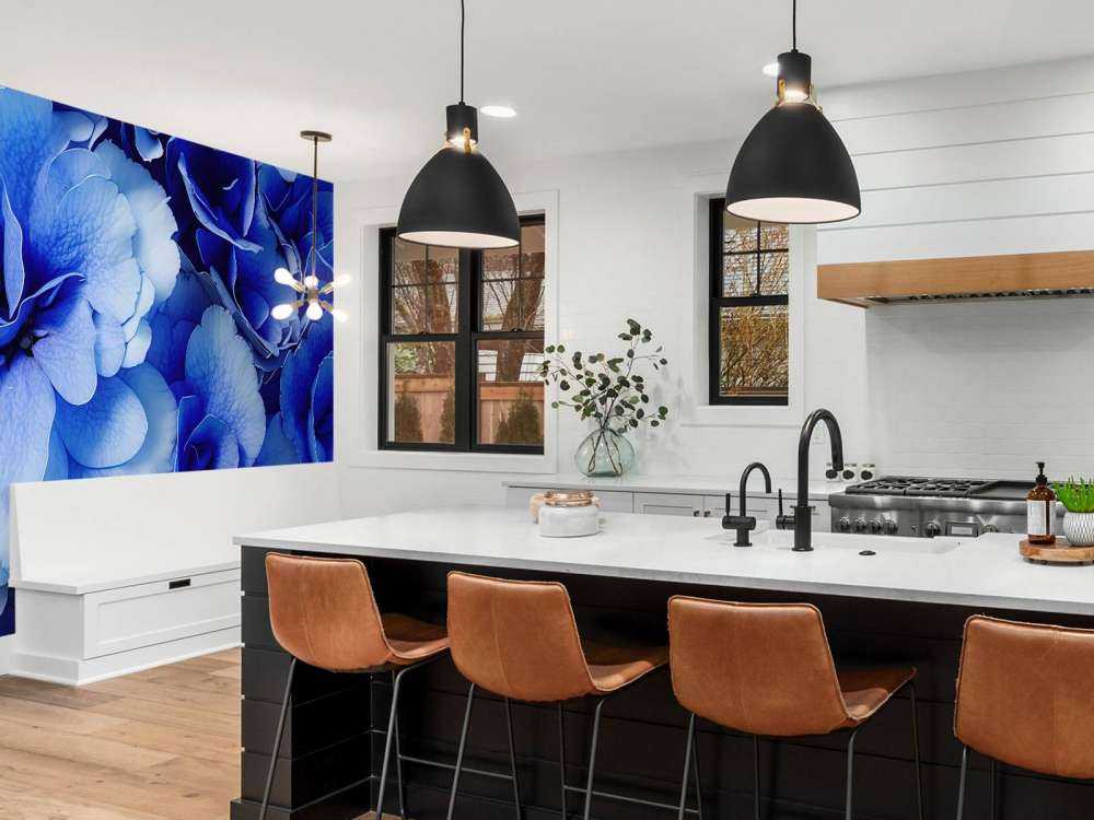 Close-up van blauwe hortensia's