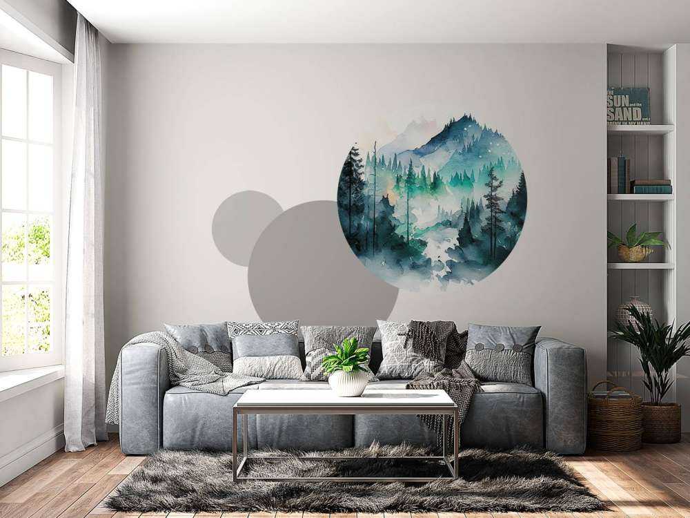 Bos in aquarel kleuren