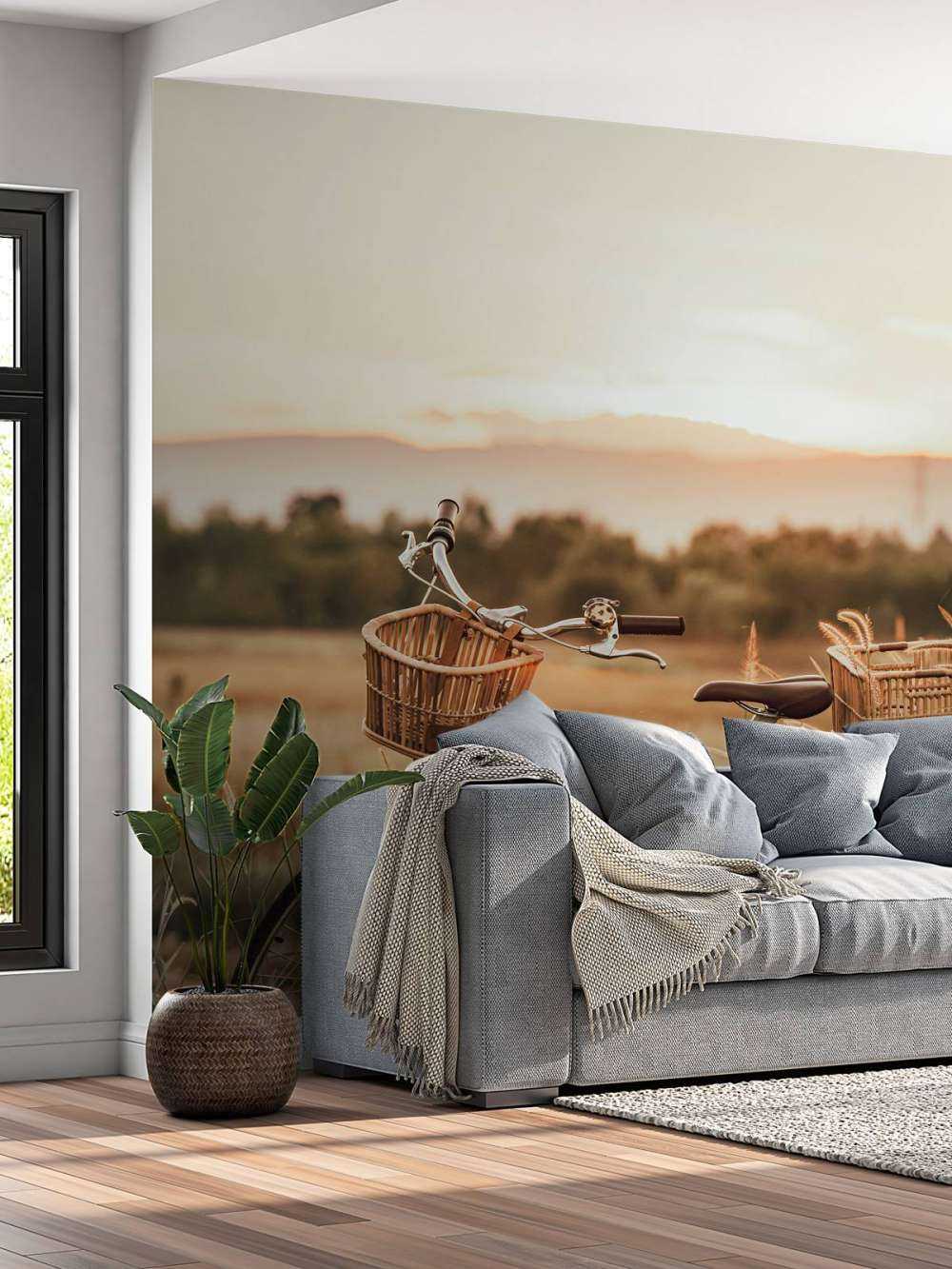 Oude fiets in de zomer