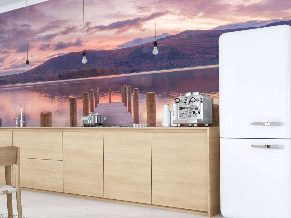 Steiger met zonsondergang