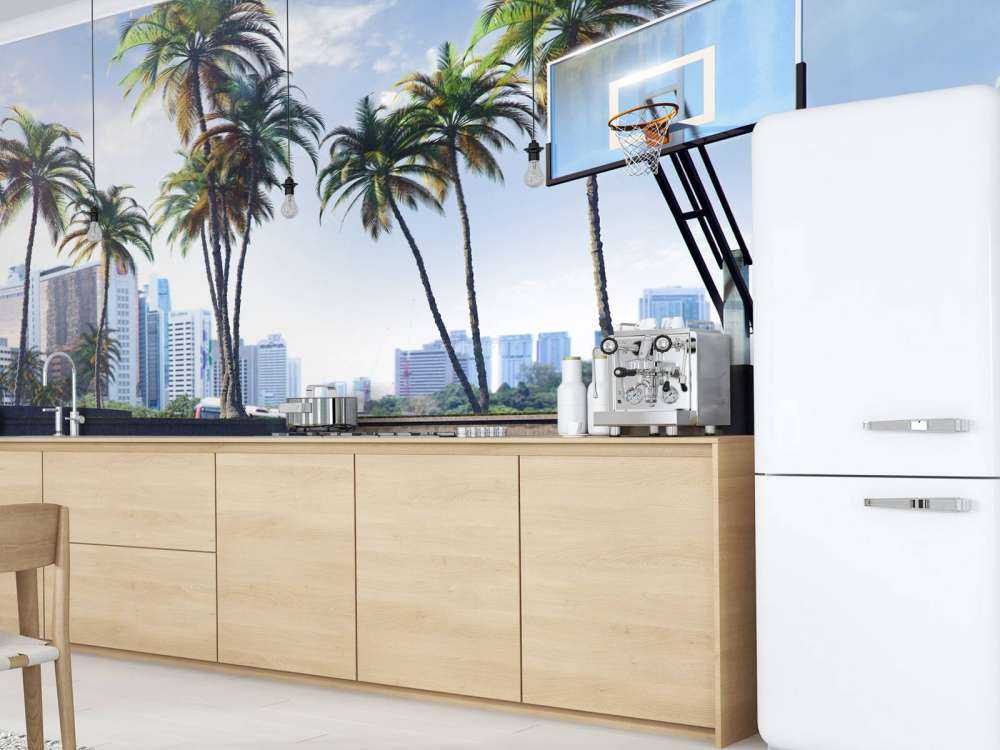 Basketbalveld in een moderne stad