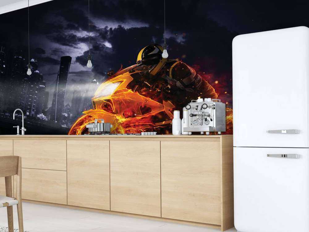 Motor in vuur en vlam