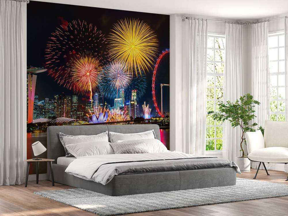 Vuurwerkshow in Singapore