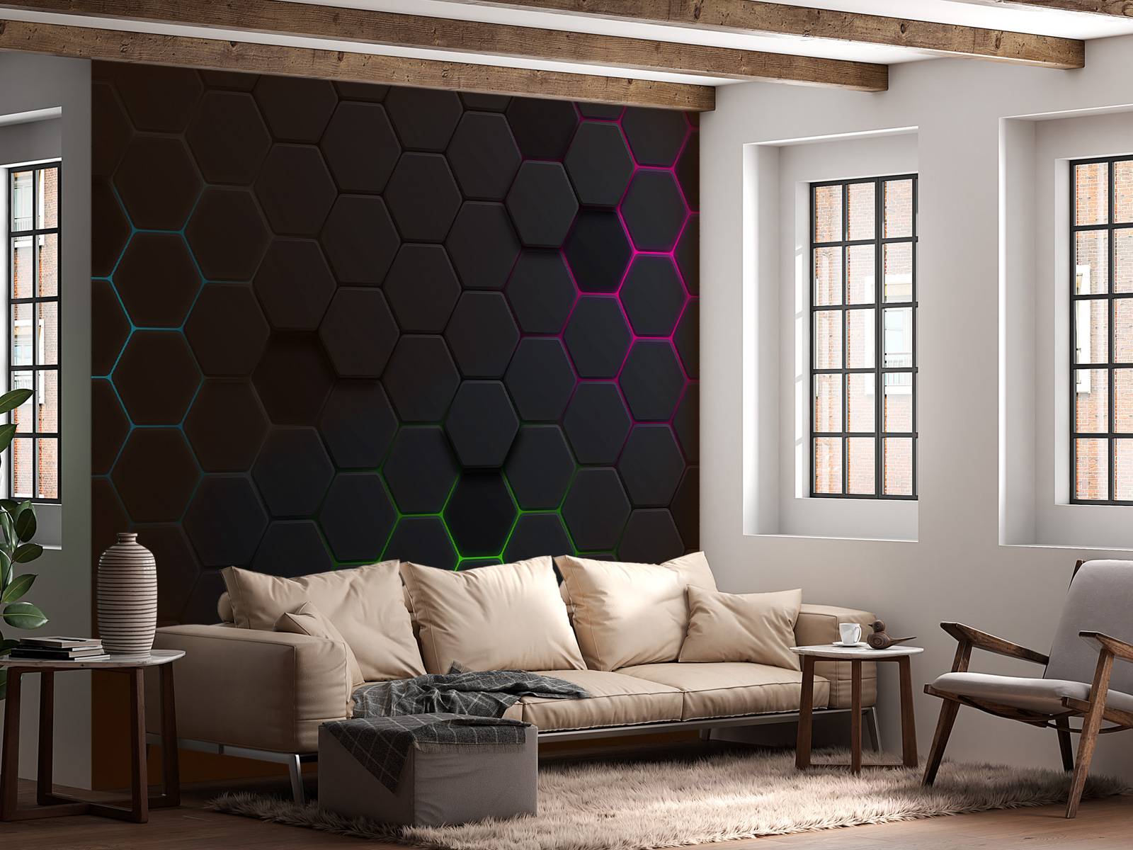 Lichtgevende hexagons