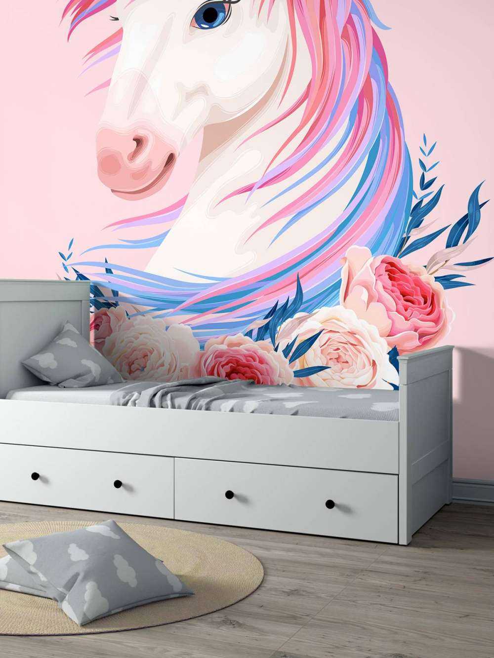 Unicorn met bloemen