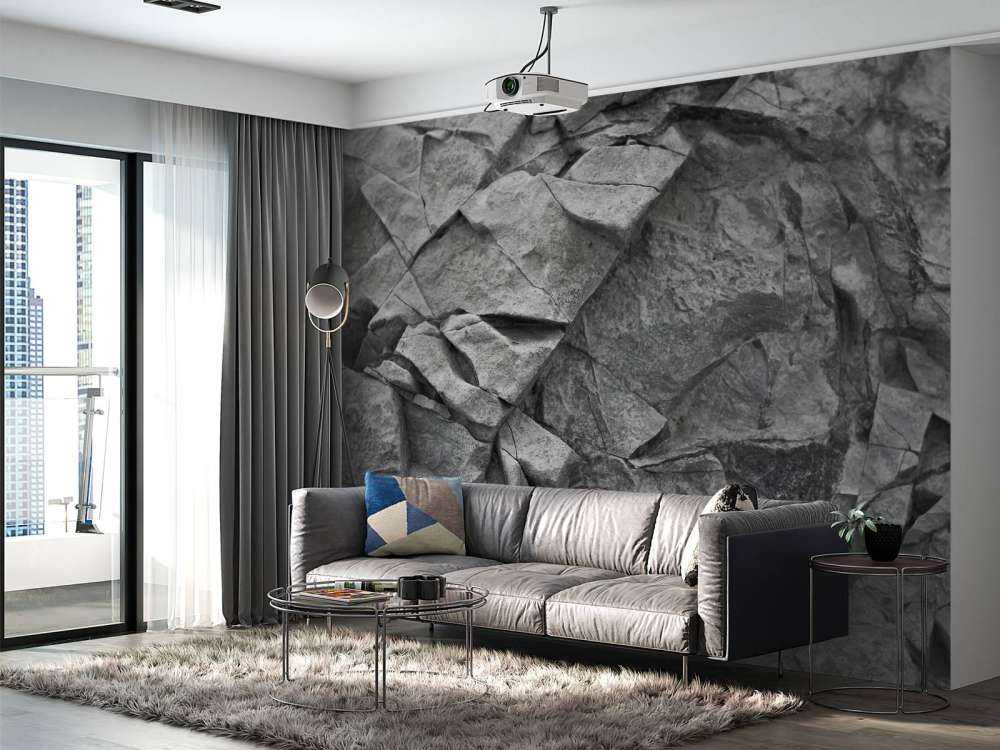 Grijs onbewerkt steen