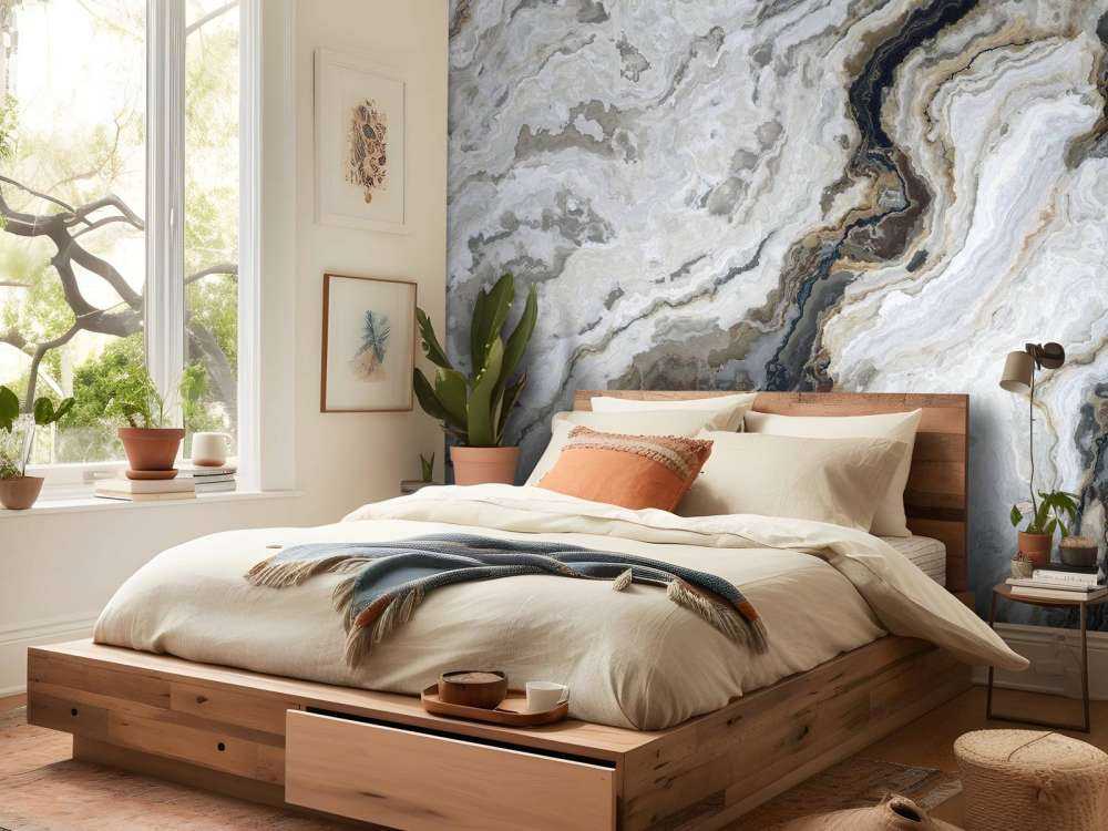 Marmer met krullend patroon