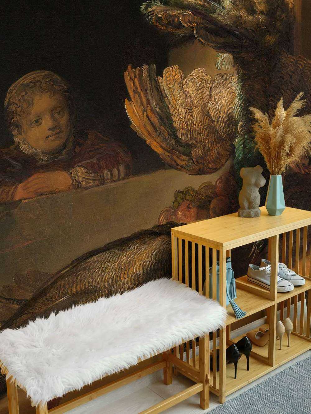 Stilleven met pauwen