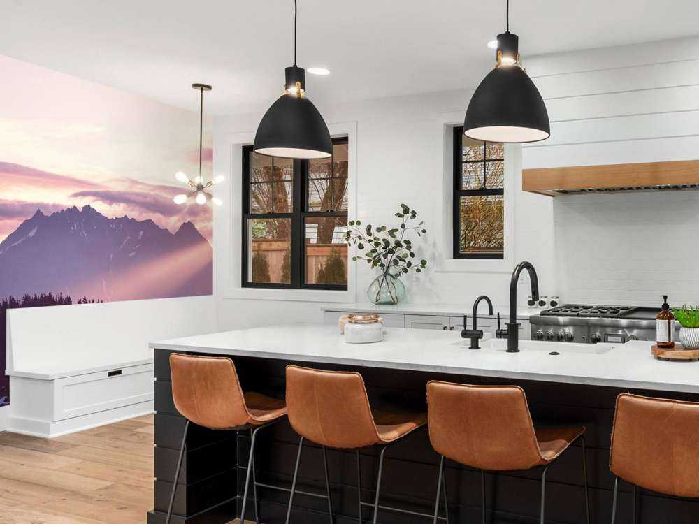 Berglandschap in de vroege ochtend