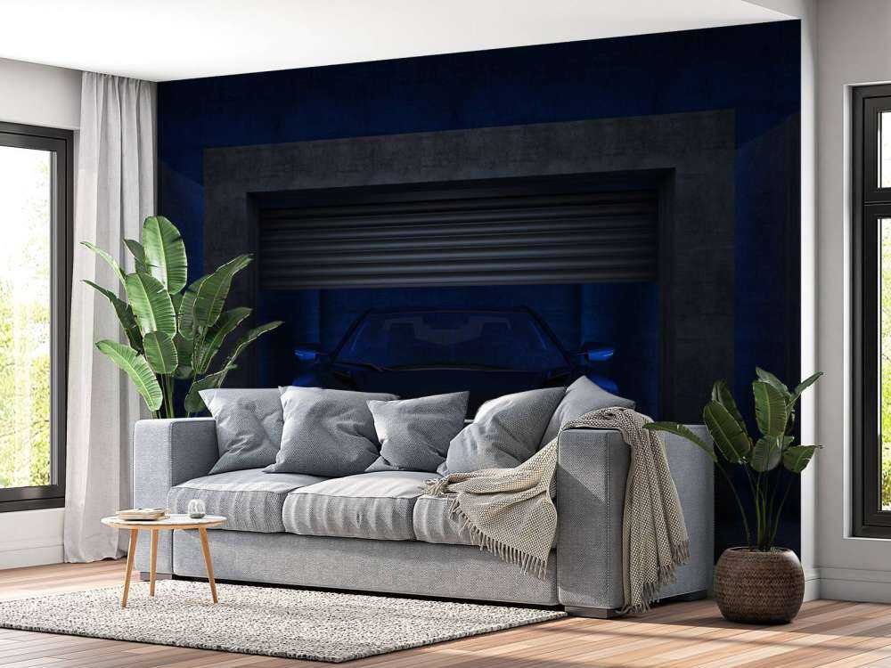 Sportauto in een garagebox