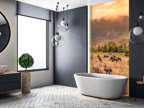 Savanne landschap met zebra's