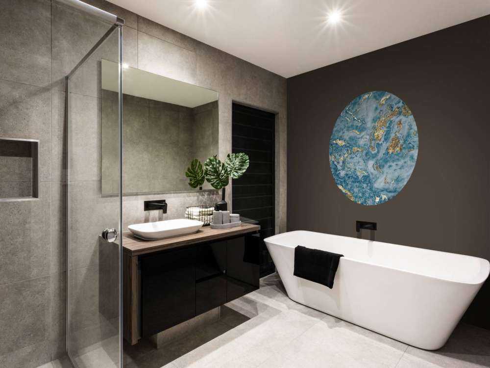 Blauw marmer met goud