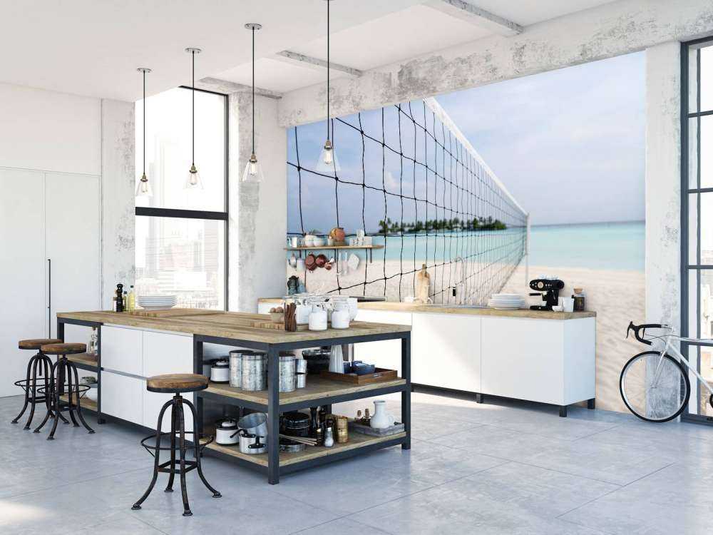 Volleybalnet op een Tropisch strand