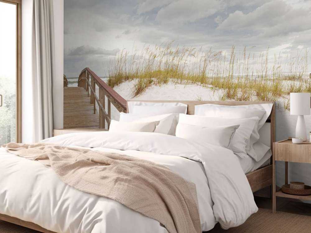 Houten brug over een duin