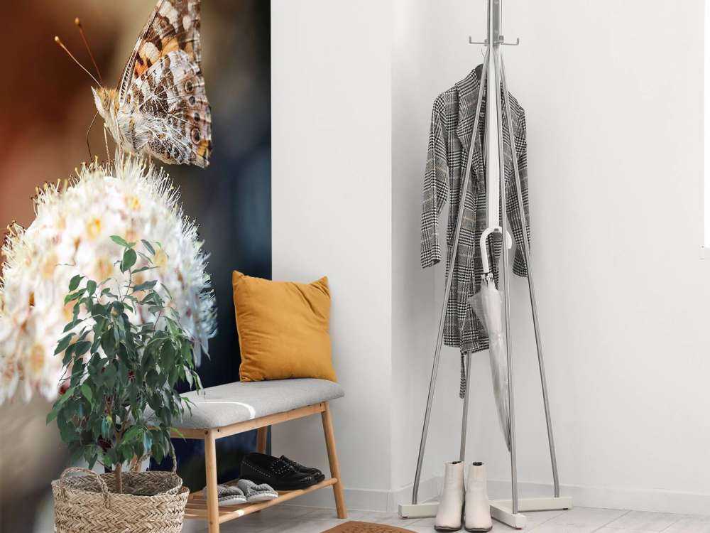 Vlinder op witte bloem