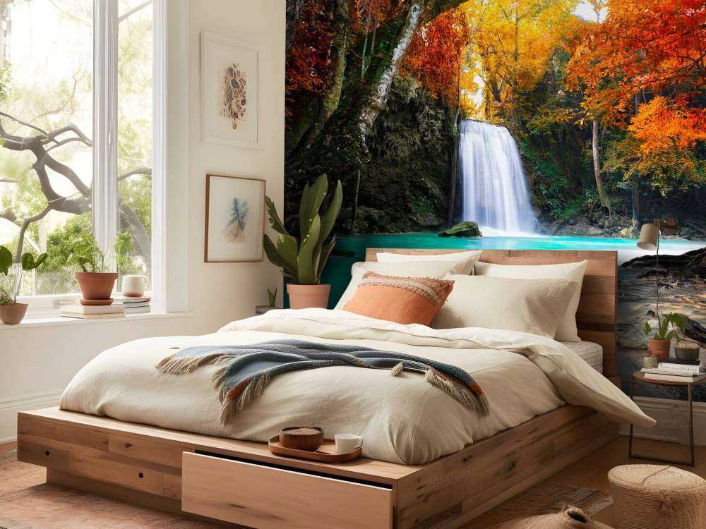 Waterval in het diepe woud