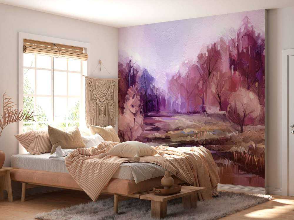 Olieverfschilderij van een prachtig kleurrijk landschap