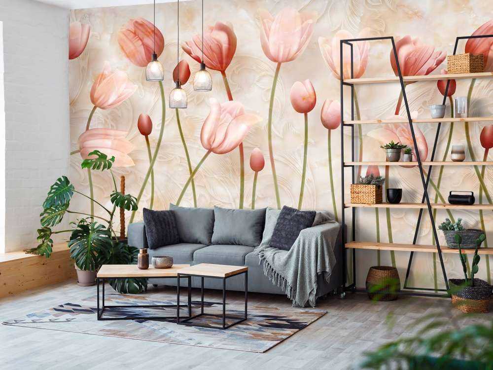 Roze wuivende tulpen