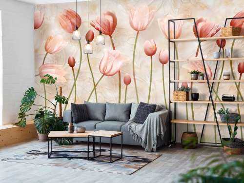 Roze wuivende tulpen