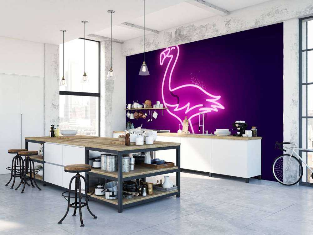 Flamingo neon pictogram