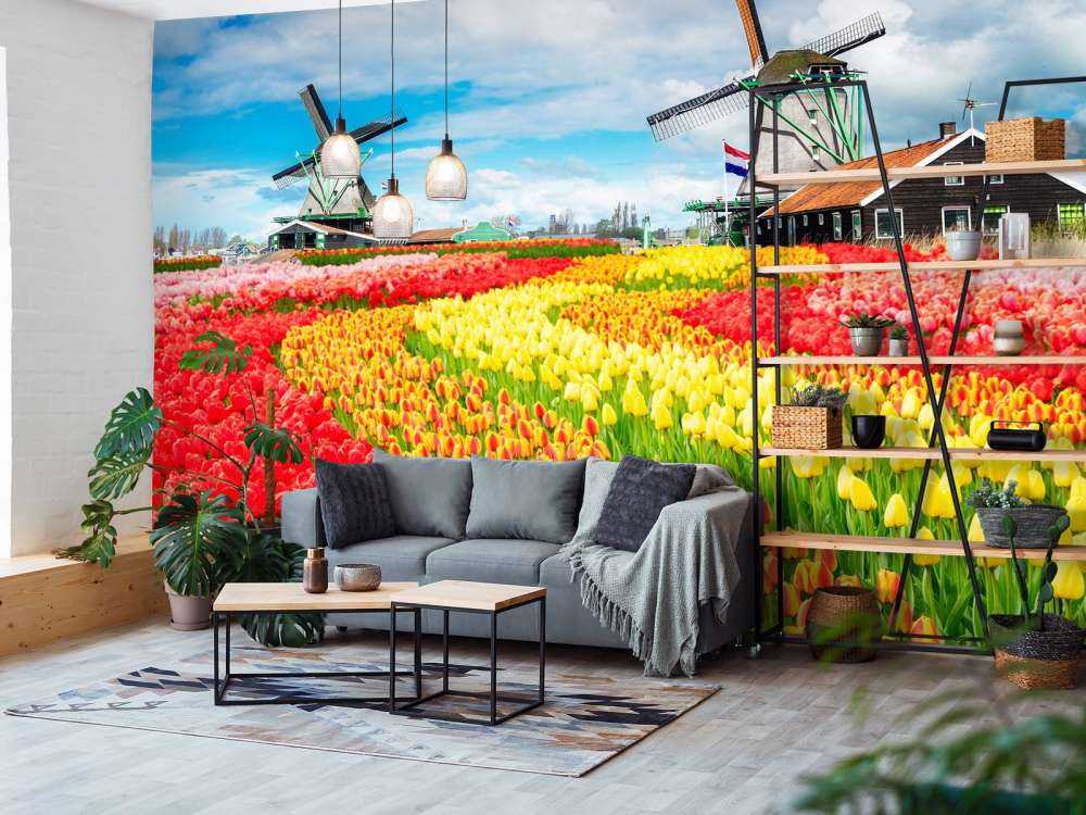 Kleurrijke tulpen creatie