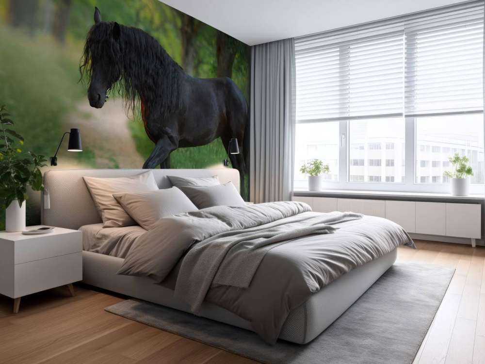 Fries Paard op een Zandweg