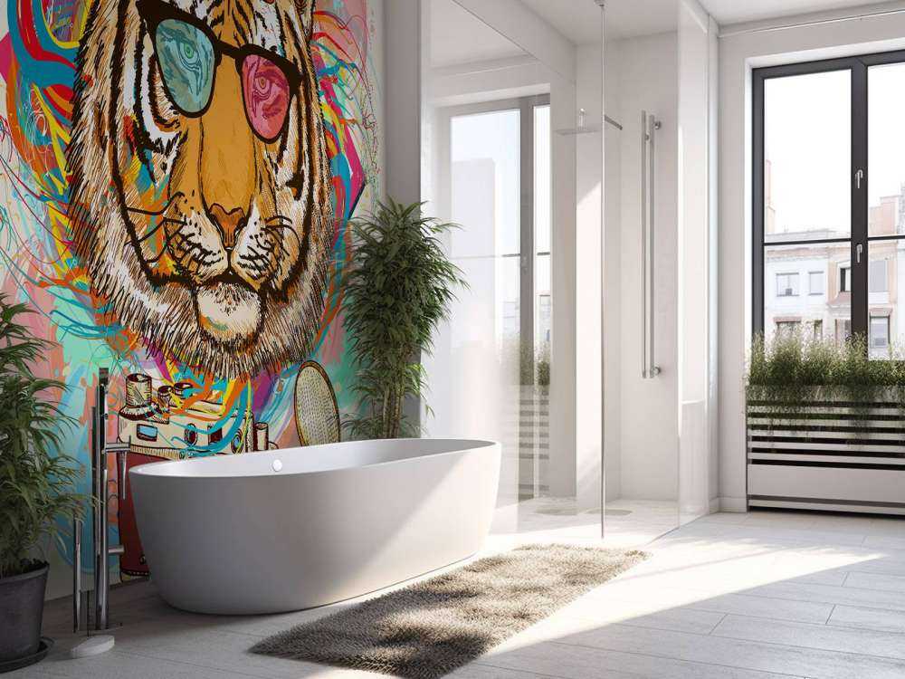 Hipster tijger tekening