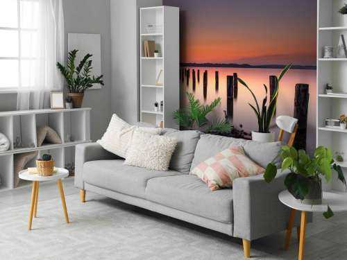 Roze rustige strand