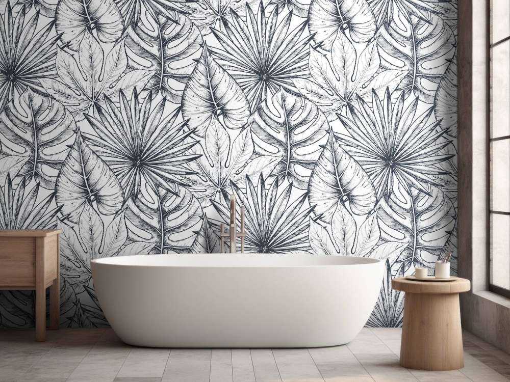 Witte getekende bladeren