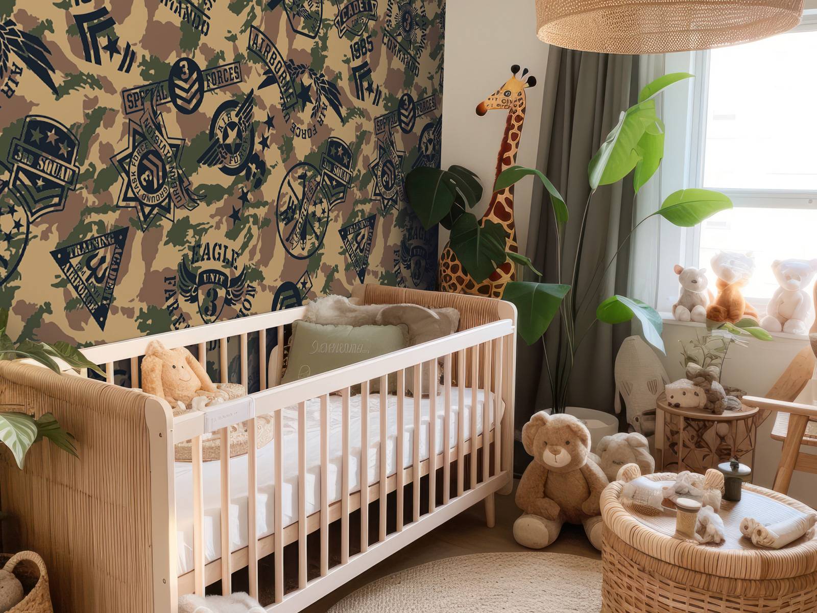 Camouflage met logo's 