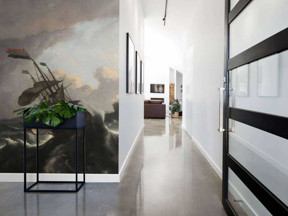 Oorlogsschepen tijdens een storm