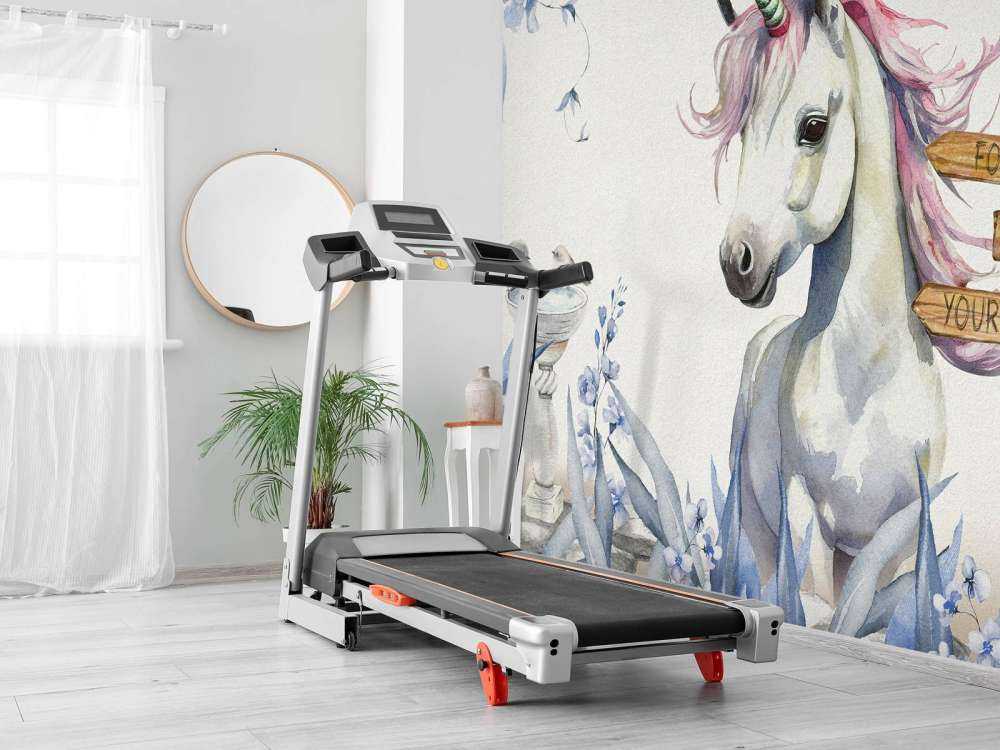 Baby eenhoorn met planten blauw