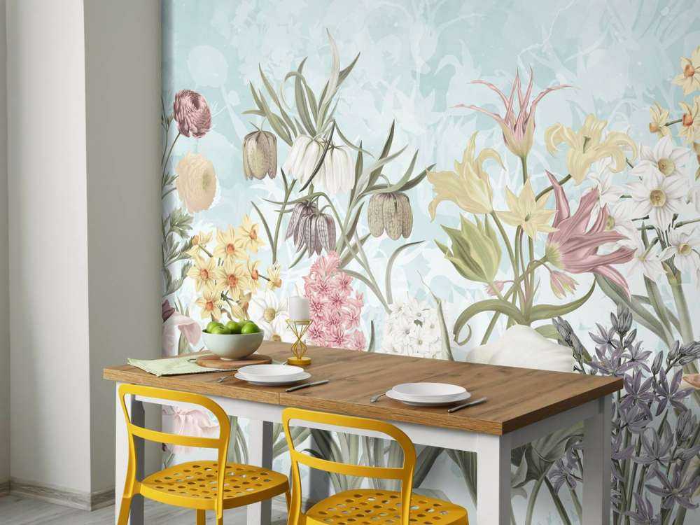 Spring Flowers - Misty Aqua