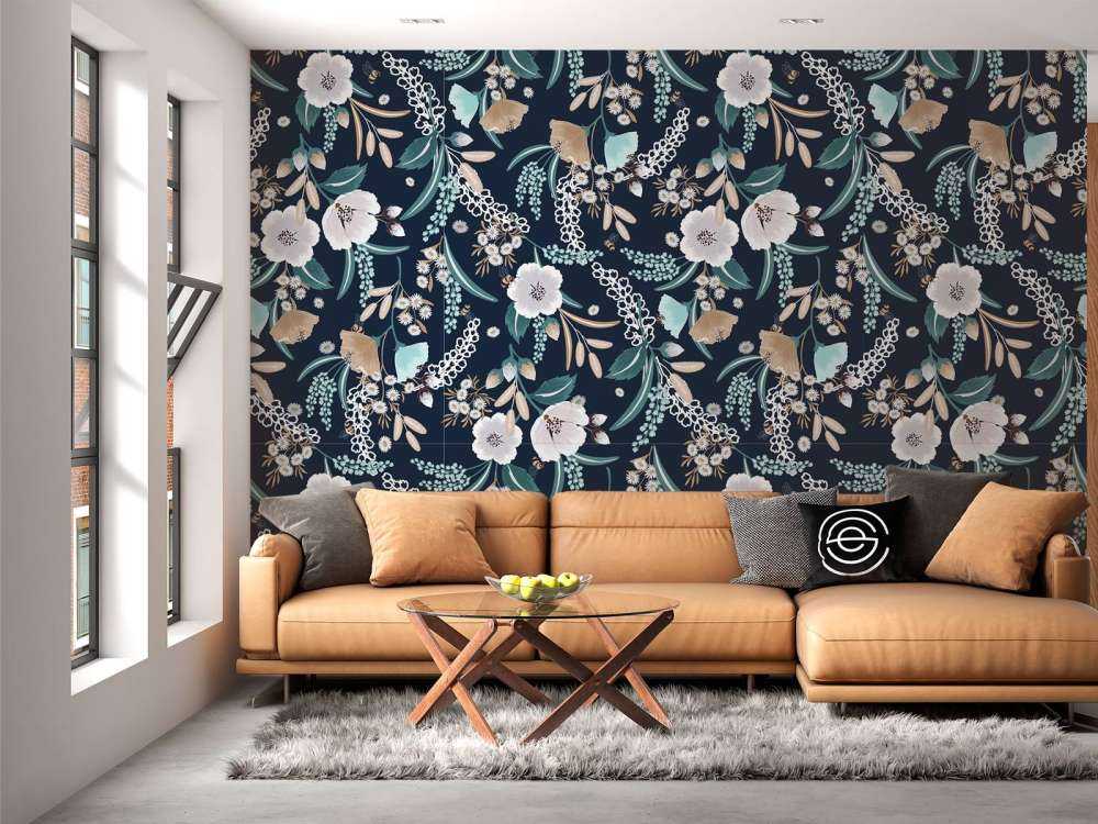 Bloementuin in middernacht