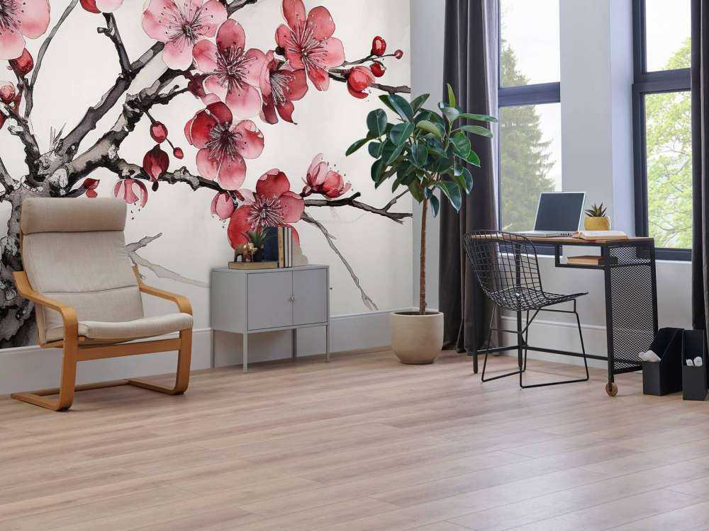 Ink Cherry Blossoms Branches #6