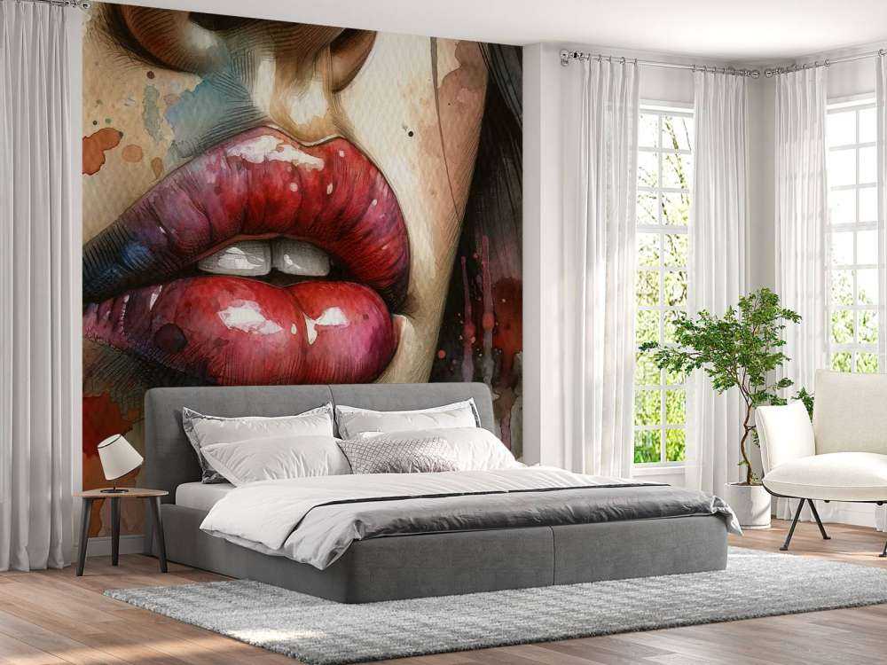 Watercolor Woman Lips #1