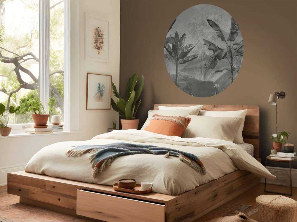 Bananen bomen in zwart-wit