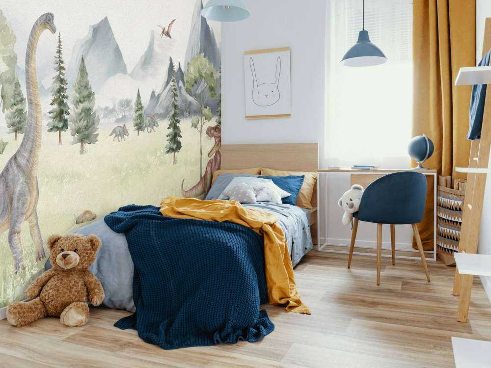 Landschap met dino's in kleur